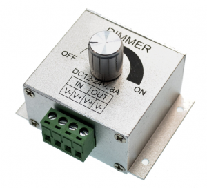 Controllere - Variator led monocrom cu potentiometru 12-24V max 8A in cutie metalica