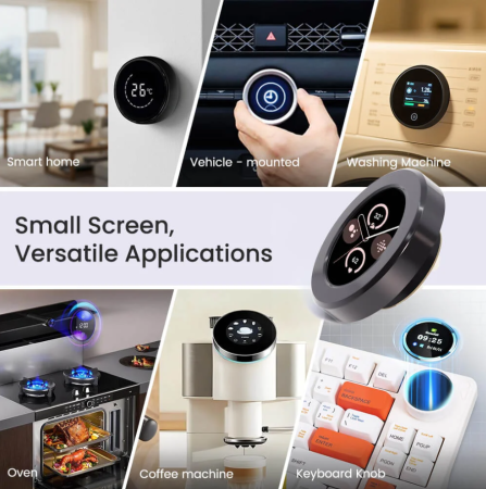 Display rotativ CrowPanel 2.1 inch, ESP32, IPS 480x480, touch si buton rotativ, programabil Arduino IDE si LVGL [6]