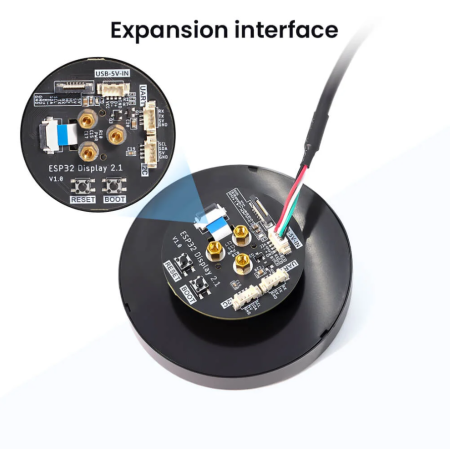 Display rotativ CrowPanel 2.1 inch, ESP32, IPS 480x480, touch si buton rotativ, programabil Arduino IDE si LVGL [5]