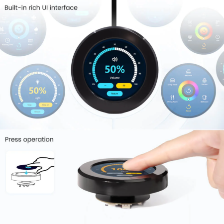 Display rotativ CrowPanel 2.1 inch, ESP32, IPS 480x480, touch si buton rotativ, programabil Arduino IDE si LVGL [4]