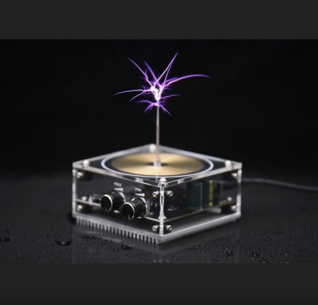 Generator Tesla Coil Bluetooth 48V, arcuri electrice vizibile, mod muzical si long arc, control reglabil, compact, pentru experimente si decor [7]