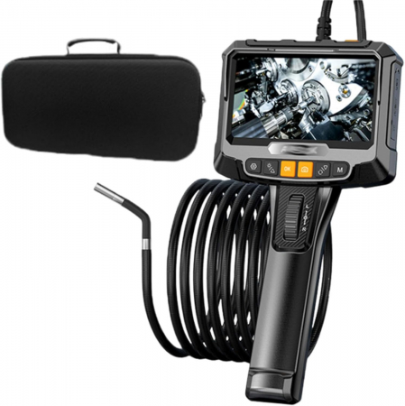 Camere inteligente - Camera Endoscopica Lentila Dubla cu Lumina, 2MP 1080P HD, Ecran IPS 5", Sonda 8MM, 2 Milioane Pixeli, IP67