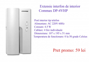 Videointerfoane - Extensie interfon de interior Commax DP-4VHP, 220 V, 4 fire, aparent