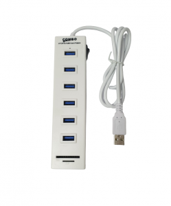 Hub-uri - Hub USB 6 iesiri si cititor card microSD + SD USB 2.0