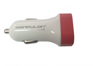 Incarcator auto Konfulon C17 12-24V, 2xUSB 5V 2.1A rosu [3]