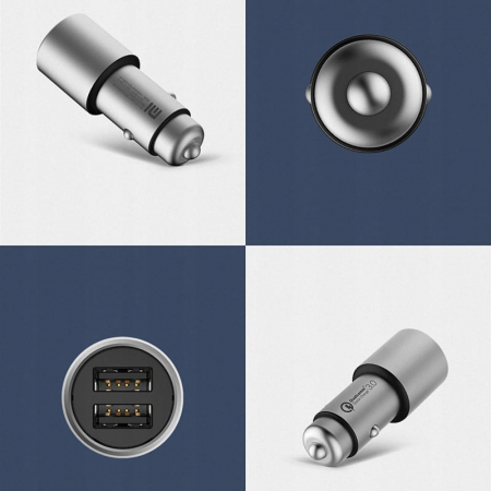 Incarcator auto Xiaomi CC02CZM 36W QC 3.0 2xUSB-A, argintiu [4]