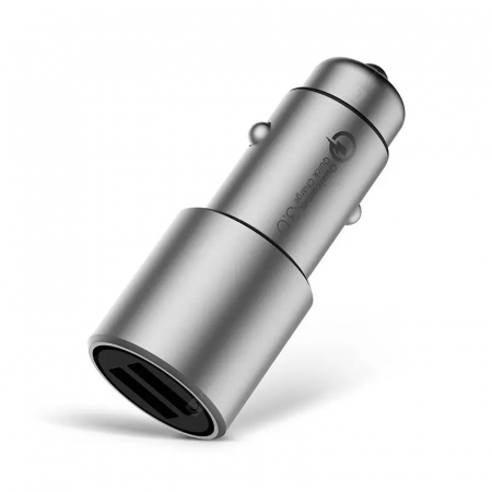 Incarcatoare auto - Incarcator auto Xiaomi CC02CZM 36W QC 3.0 2xUSB-A, argintiu