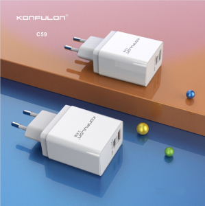 Incarcator la priza Konfulon C59 cu USB QC 3.0 si Tip C-PD alb [3]