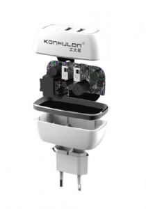 Incarcator la priza Konfulon C23 cu doua iesiri USB pentru iOS Android 2.4A [3]