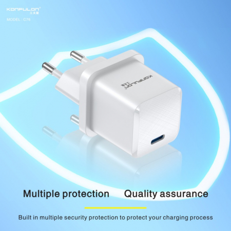 Incarcator telefon Konfulon C76, alb, GaN PD 30W Fast Charge [4]