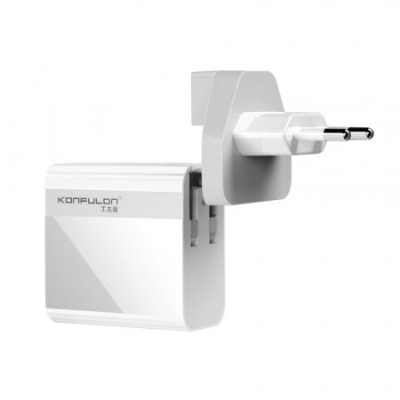 Accesorii telefoane - Incarcator telefon cu display, alb, PD 20W + QC 18W Konfulon C65Q
