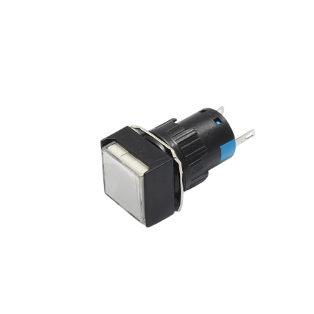 Indicatoare si martori - Indicator/martor LED de panou din plastic, 16mm, 2 pini, alb, 12V DC, IP20, FL1P-16NJ-6-WHITE