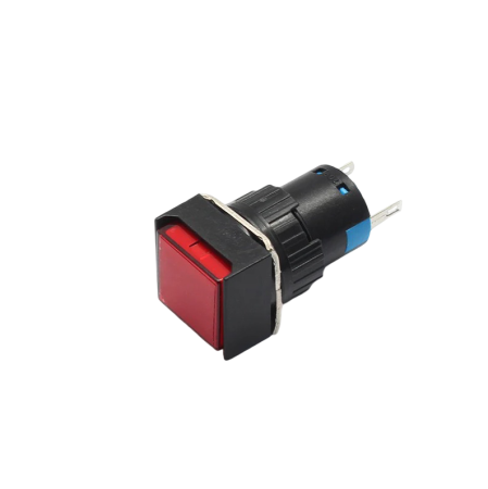 Indicatoare si martori - Indicator/martor LED de panou din plastic, 16mm, 2 pini, rosu, 12V DC, IP20, FL1P-16NJ-6-RED