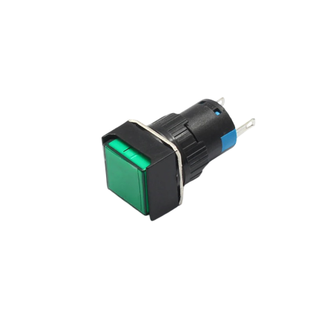 Indicatoare si martori - Indicator/martor LED de panou din plastic, 16mm, 2 pini, verde, 12V DC, IP20, FL1P-16NJ-6-GREEN
