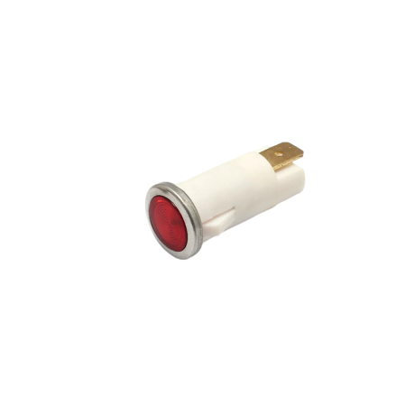 Componente electrice si electronice - Indicator LED snap de panou din plastic, 12.5mm, 2 pini 6.3mm, rosu, 12-24V DC, IP65, FL1P-12.5QJ-2-RED