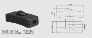Intrerupator pe fir 250V/2A negru KCD5-303 [1]