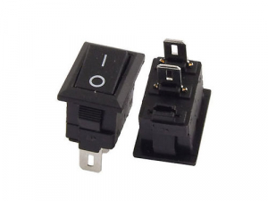 Intrerupator Rocker dreptunghiular miniatura SPST ON-OFF Negru 250V/6A IP20 KCD1 2pini [1]