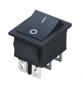 Intrerupatoare si comutatoare de circuit - Intrerupator Rocker dreptunghiular SPDT ON-OFF Negru 250V/30A IP20 KCD4-201N-B 2x2 pini