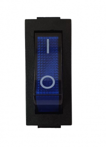 Intrerupator Rocker dreptunghiular  SPST ON-OFF Albastru cu led  250V/15A IP20 KCD3 3pini [1]