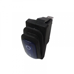 Intrerupatoare si comutatoare de circuit - Intrerupator Rocker dreptunghiular SPST ON-OFF Albastru cu led 250V/15A IP55 KCD3 3pini