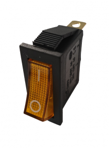 Intrerupator Rocker dreptunghiular  SPST ON-OFF Galben cu led  250V/15A IP20 KCD3 3pini [2]