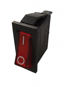 Intrerupator Rocker dreptunghiular  SPST ON-OFF  Rosu cu led  250V/15A IP20 KCD3 3pini [2]