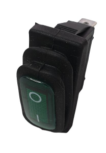 Intrerupatoare si comutatoare de circuit - Intrerupator Rocker dreptunghiular SPST ON-OFF Verde cu led 250V/15A IP55 KCD3