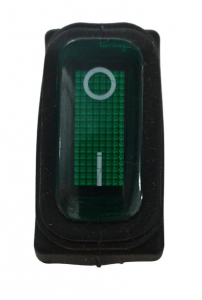 Intrerupator Rocker dreptunghiular SPST ON-OFF Verde cu led 250V/15A IP55 KCD3 [1]