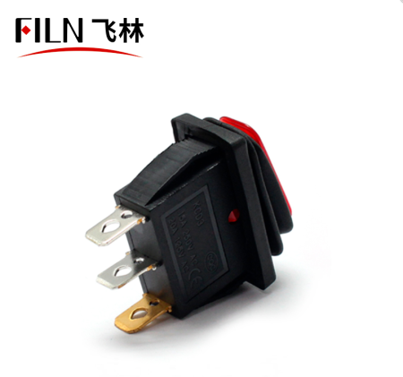 Intrerupator basculant/rocker ON-OFF cu mentinere, albastru, ermetic, SPST, 15A 250V AC, 34x17 mm, montaj panou, IP65, KCD3-101-03-BLUE [2]