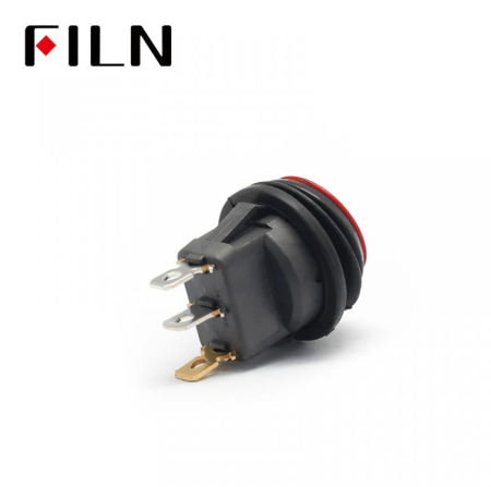 Intrerupator basculant/rocker ON-OFF cu mentinere, ermetic, SPST, 6A 250V AC, montaj panou, LED rosu, 20mm, IP67, KCD1-101-11-RED [2]