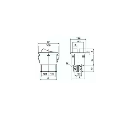 Intrerupator basculant/rocker iluminat verde cu mentinere, DPST, ON-OFF, 4 pini, 16A 250VAC, 20A 125VAC, IP20, FL3-KCD4-201-01-GREEN [1]