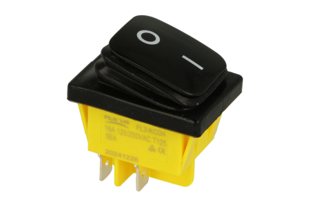 Intrerupator rocker ON-OFF 4 pini 250VAC 16A fara iluminare IP65, cu retinere [0]