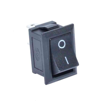 Componente electrice si electronice - Buton rocker mini ON–OFF cu mentinere, 6A 250V AC, SPST, montaj panou, negru, KCD1-101-00-BLACK