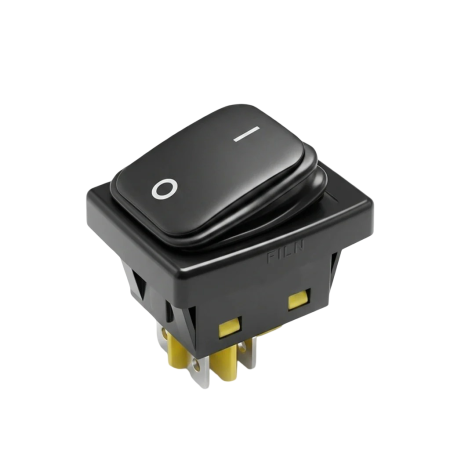 Intrerupatoare si comutatoare de circuit - Intrerupator/rocker basculant ON-OFF KCD4-0312-21-30A, 4pini, 250VAC, 30A, 30x22mm, negru, cu retinere, IP66