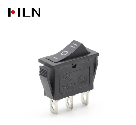 Intrerupator basculant/rocker ON–OFF–ON cu mentinere, 15A 250V AC, 30x12 mm, montaj panou, FL3-KCD3-103-01 [1]