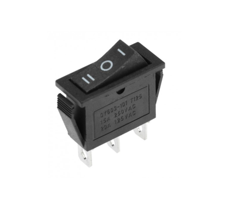 Componente electrice si electronice - Intrerupator basculant/rocker ON–OFF–ON cu mentinere, 15A 250V AC, 30x12 mm, montaj panou, FL3-KCD3-103-01