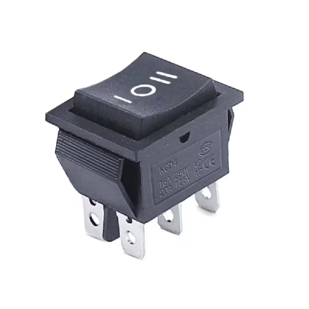 Intrerupatoare si comutatoare de circuit - Intrerupator basculant/rocker ON–OFF–ON cu mentinere, 16A 250V AC, 22x30 mm, montaj panou, KCD4-203-01