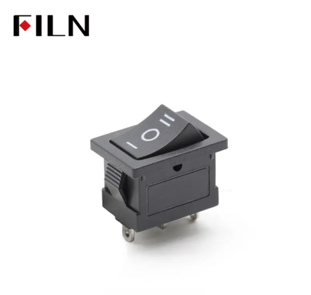 Intrerupator basculant/rocker ON–OFF-ON cu mentinere, 6A 250V AC, 21x13.5 mm, montaj panou, KCD1-103-02 [1]