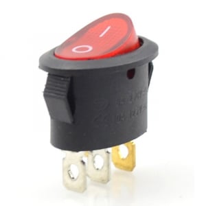 Intrerupatoare si comutatoare de circuit - Intrerupator Rocker oval SPST ON-OFF Rosu cu led 250V/6A IP20 KCD1 3pini