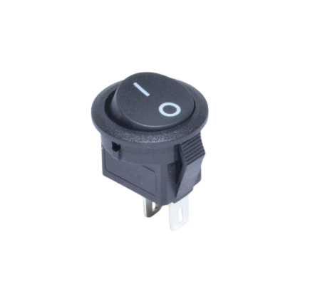Intrerupatoare si comutatoare de circuit - Intrerupator rocker rotund ON-OFF 6A 250VAC 2P 20mm diam, negru FL3-KCD1-101-08