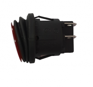 Intrerupator Rocker rotund SPDT ON-OFF Rosu cu led 250V/6A IP55 KCD1-2 [2]