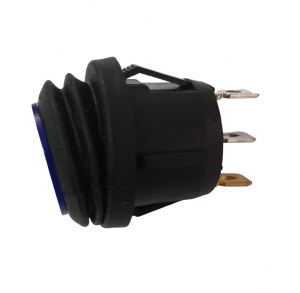 Intrerupator Rocker rotund SPST ON-OFF Albastru cu led 250V/6A IP54 KCD1-5 [2]