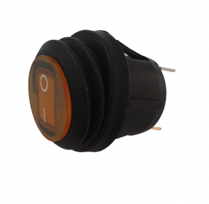 Intrerupatoare si comutatoare de circuit - Intrerupator Rocker rotund SPST ON-OFF Galben cu led 250V/6A IP54 KCD1-5