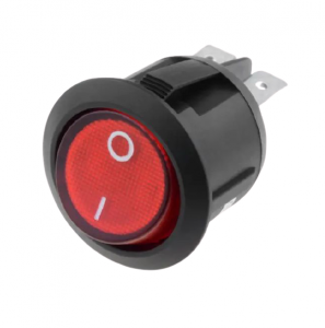 Intrerupatoare si comutatoare de circuit - Intrerupator Rocker rotund SPST ON-OFF Rosu cu led 12V/20A IP20 KCD1-8