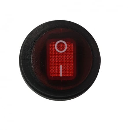 Intrerupatoare si comutatoare de circuit - Intrerupator Rocker rotund SPST ON-OFF Rosu cu led 250V/6A IP54 KCD1-5