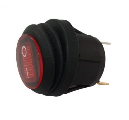 Intrerupator Rocker rotund SPST ON-OFF Rosu cu led 250V/6A IP54 KCD1-5 [2]