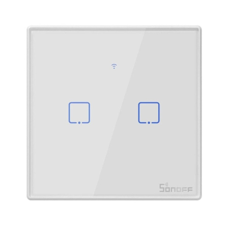 Accesorii - Intrerupator Sonoff dublu aplicat touch tip telecomanda cu doua canale radio T2EU2C-RF