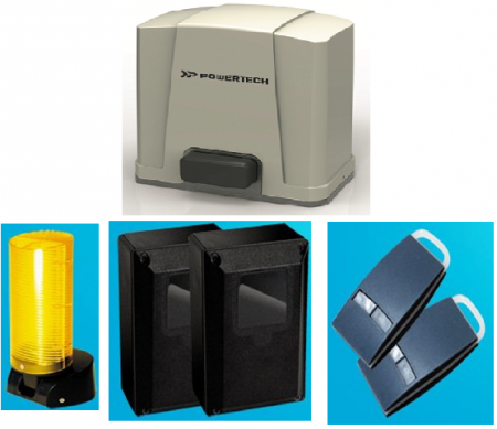 Automatizari porti culisante - Kit automatizare poarta culisanta Powertech PL-500, 500 Kg, 6 m, 24 Vdc