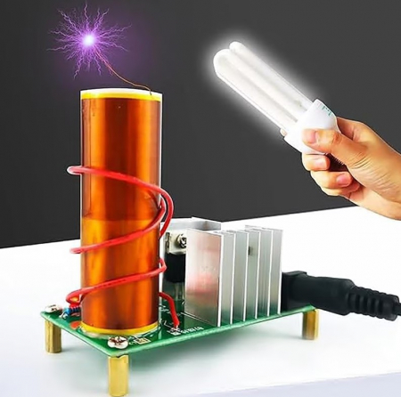 Kit bobina Tesla pentru experimente scolare, generare plasma si lumina, asamblare DIY [1]