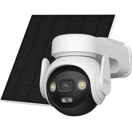 Camere supraveghere - Kit camera de supraveghere exterior wireless AOV PT Wi-Fi+4G, 5MP QHD, panou solar 5W, acumulator 10000mAh, IR 20m, microfon si difuzor, sirena, auto tracking, slot microSD 512GB